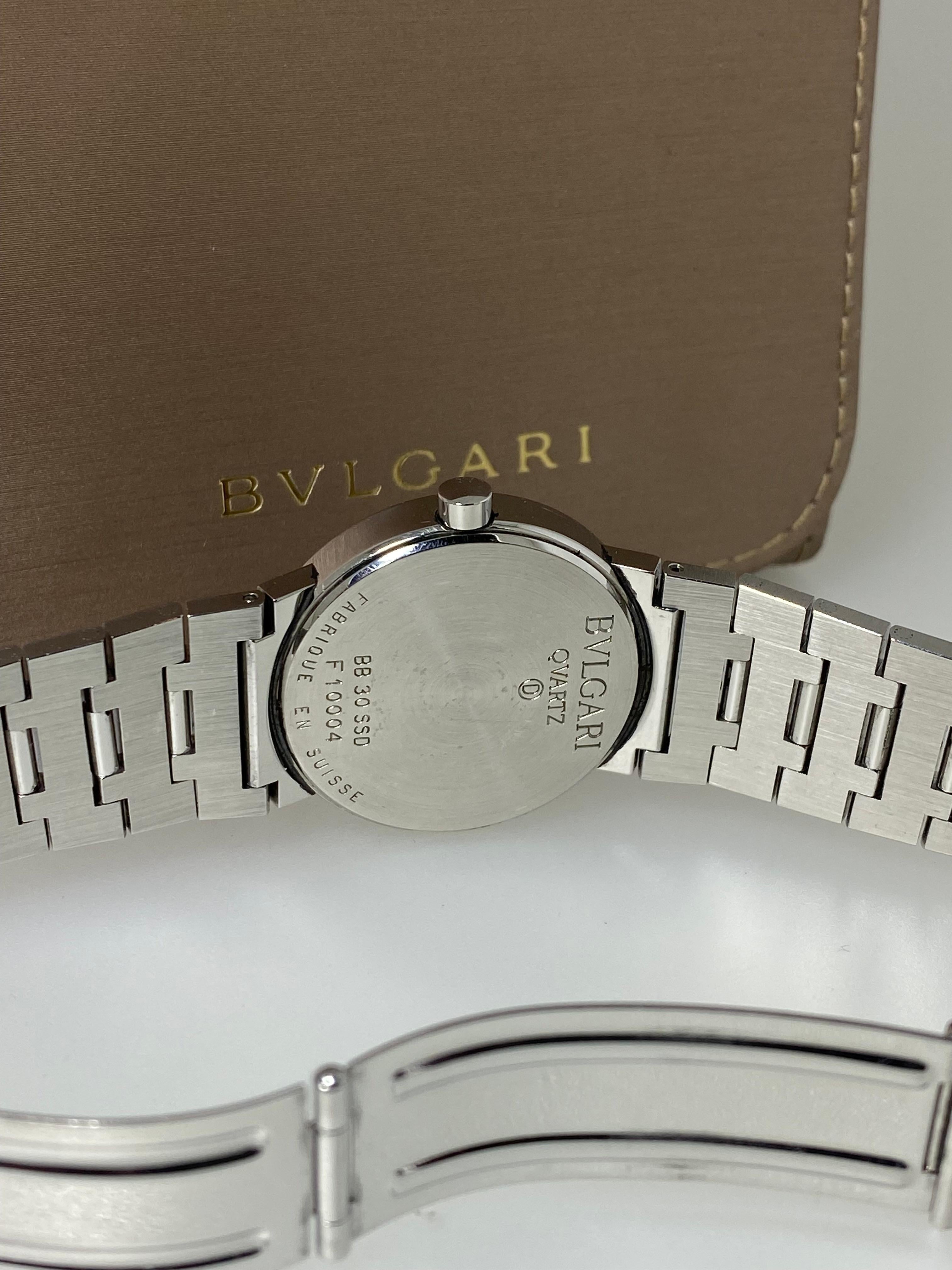 Modern Bulgari (BVLGARI) Stainless Steel ref BB30SSD 30mm Unisex Quartz Watch + Case For Sale