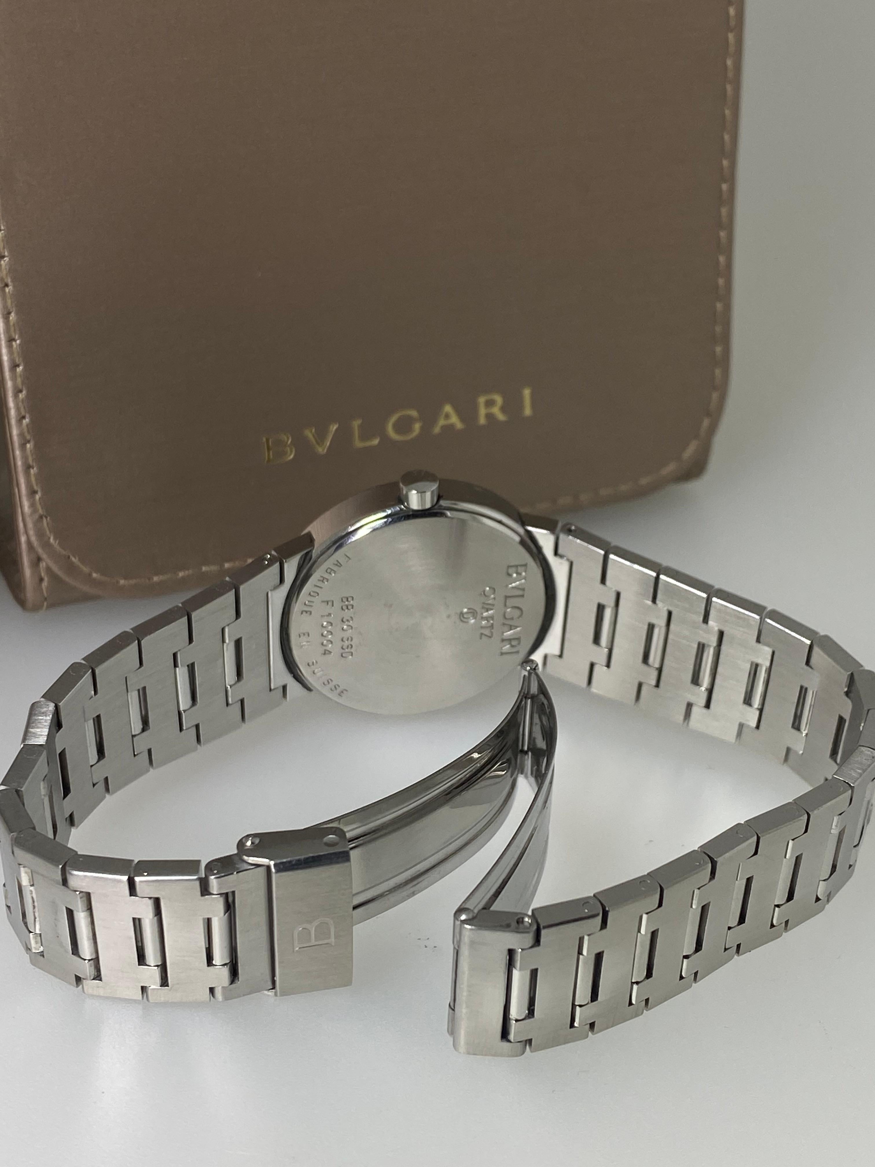 Bulgari (BVLGARI) Stainless Steel ref BB30SSD 30mm Unisex Quartz Watch + Case In Excellent Condition For Sale In MELBOURNE, AU