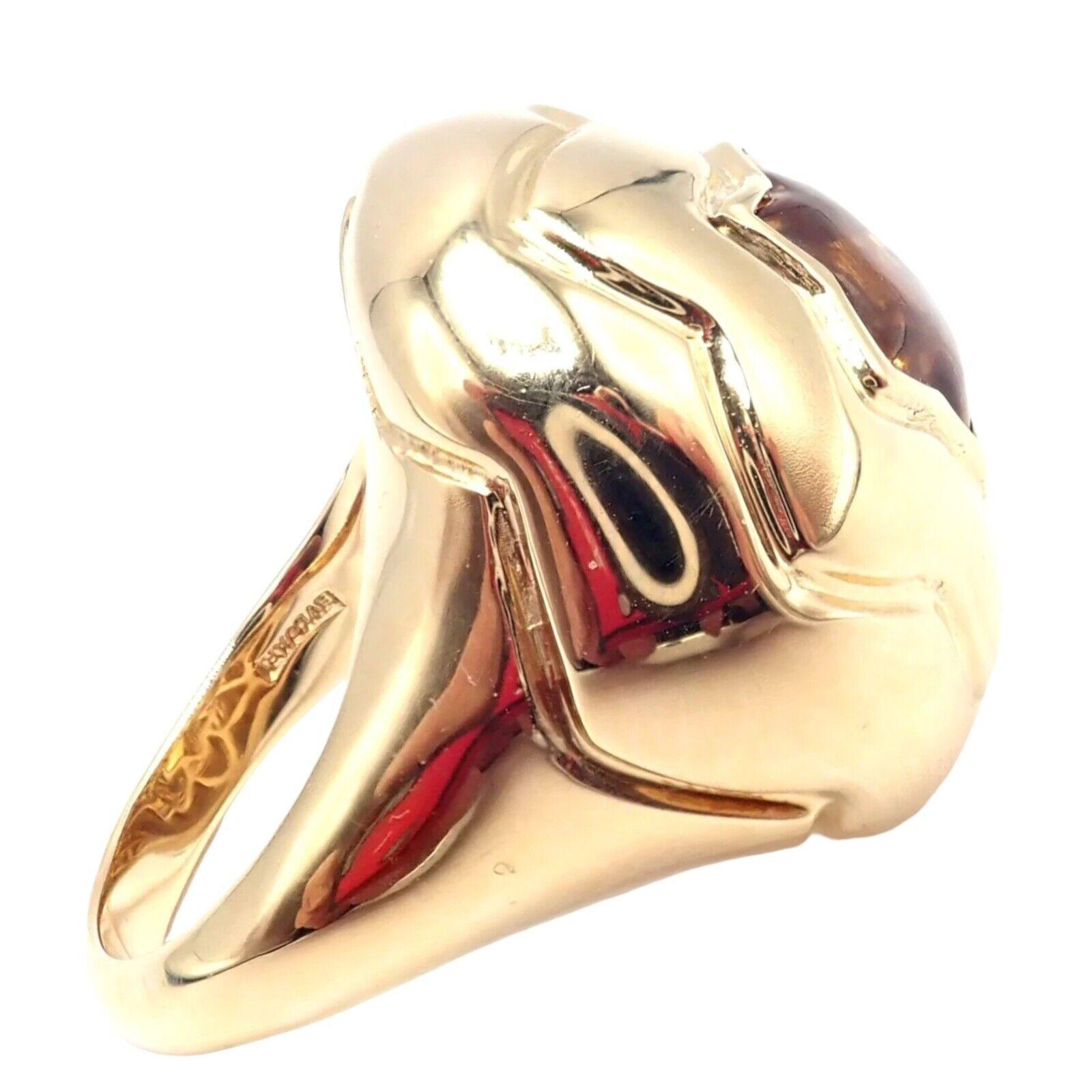 Uncut Bulgari Bvlgari Star Of David Shape Citrine Bombe Yellow Gold Ring For Sale