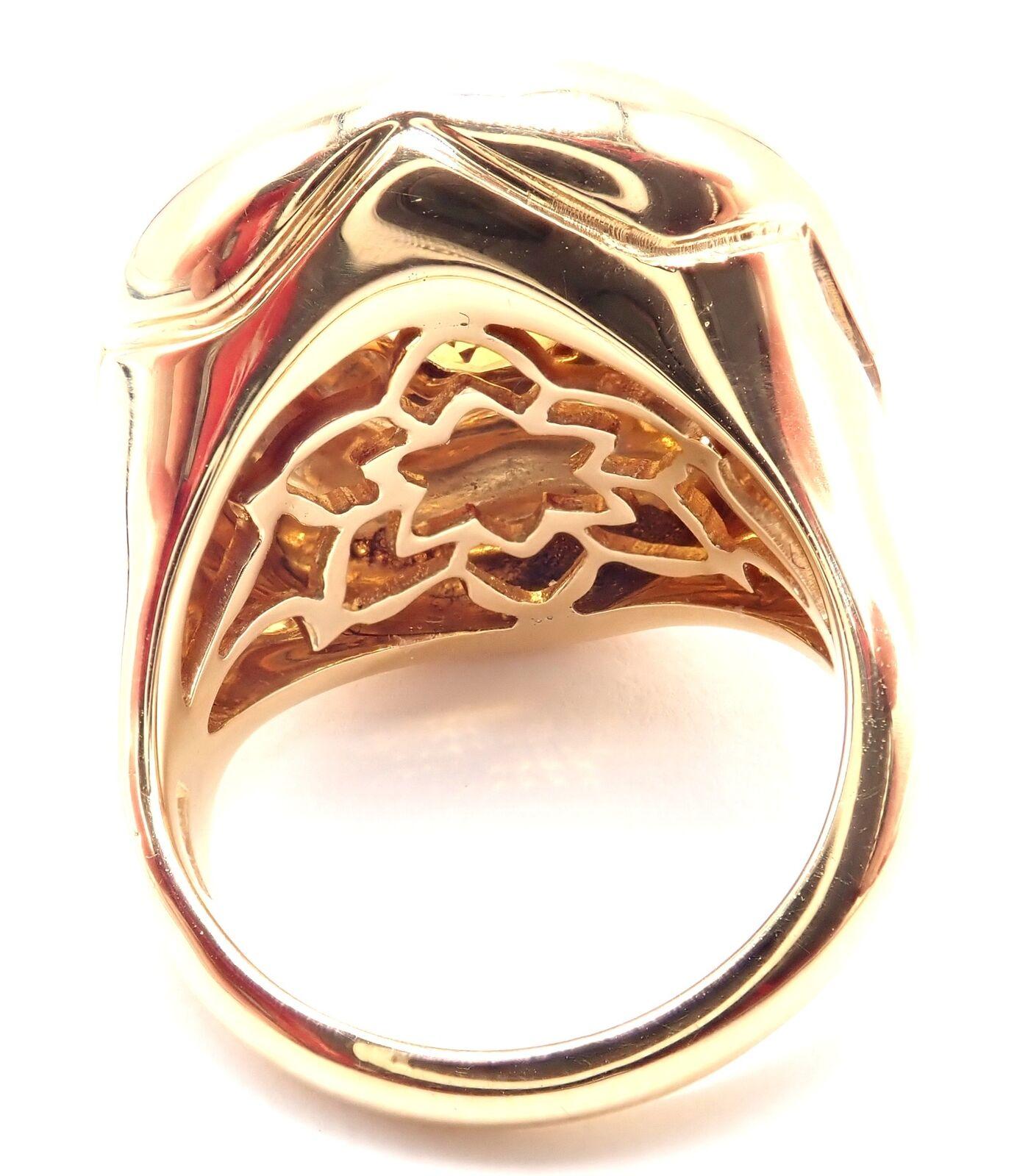 Women's or Men's Bulgari Bvlgari Star Of David Shape Citrine Bombe Yellow Gold Ring For Sale