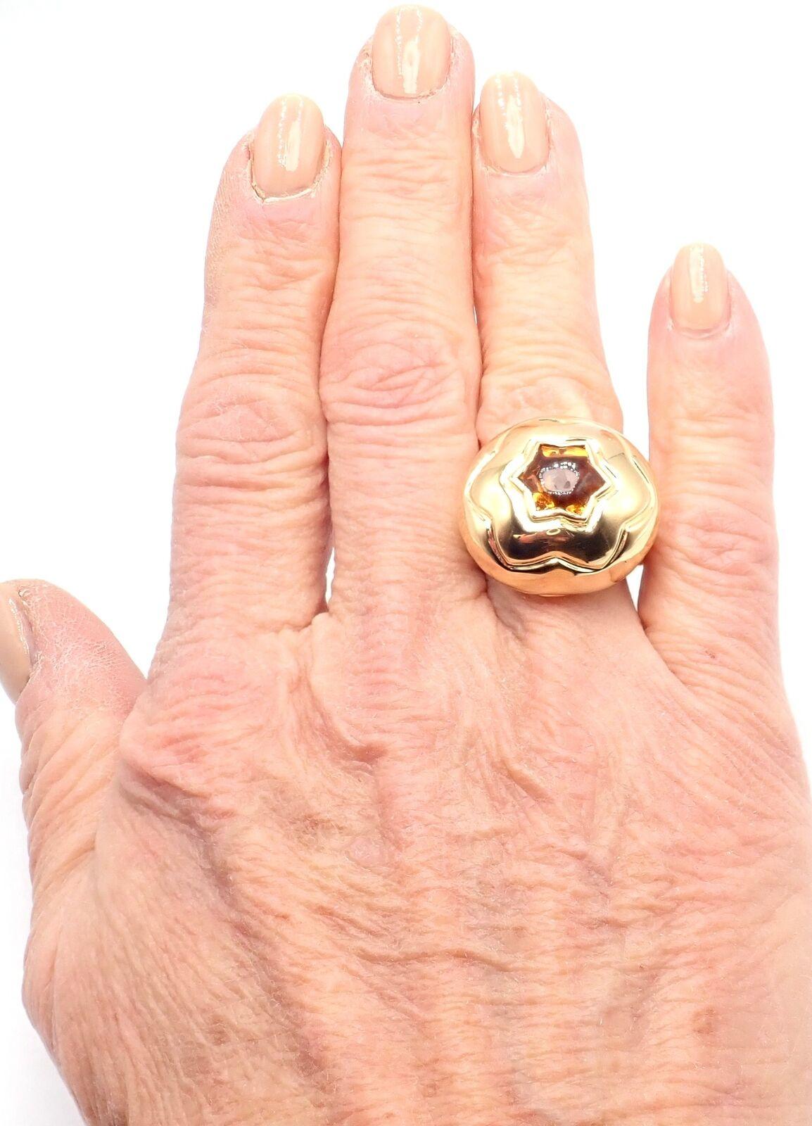 Bulgari Bvlgari Star Of David Shape Citrine Bombe Yellow Gold Ring For Sale 1