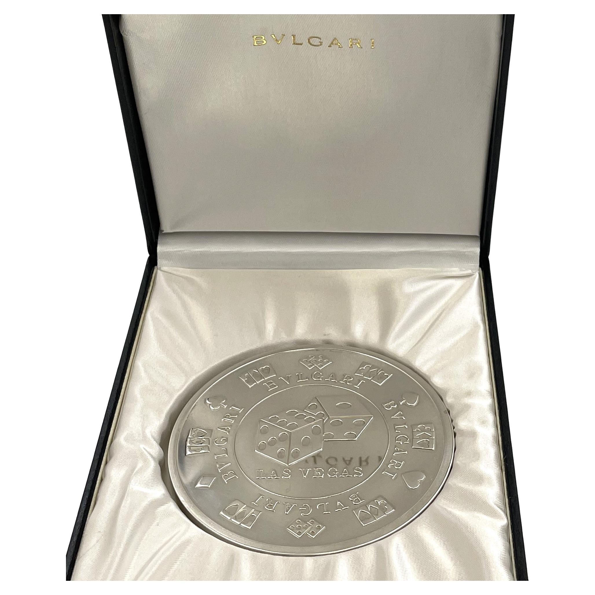 Bulgari Bvlgari Sterling Silver Las Vegas Casino Chip Coin New in Box