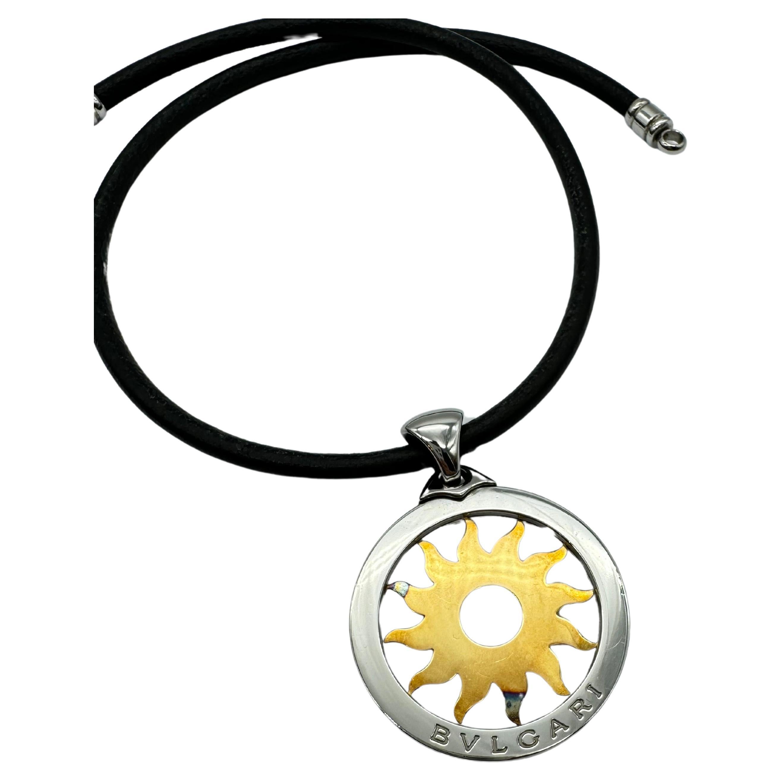 bulgari anhänger sonne mit lederband