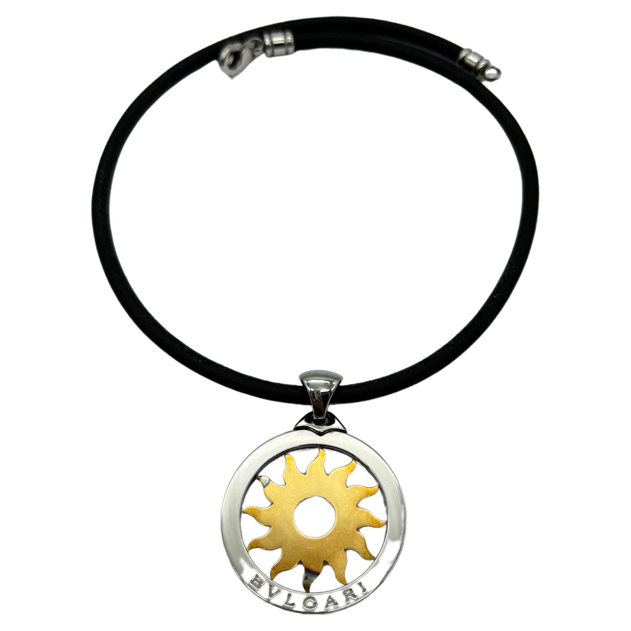 Women's or Men's Bulgari/Bvlgari Tondo necklace Colliers sun in 18k gold