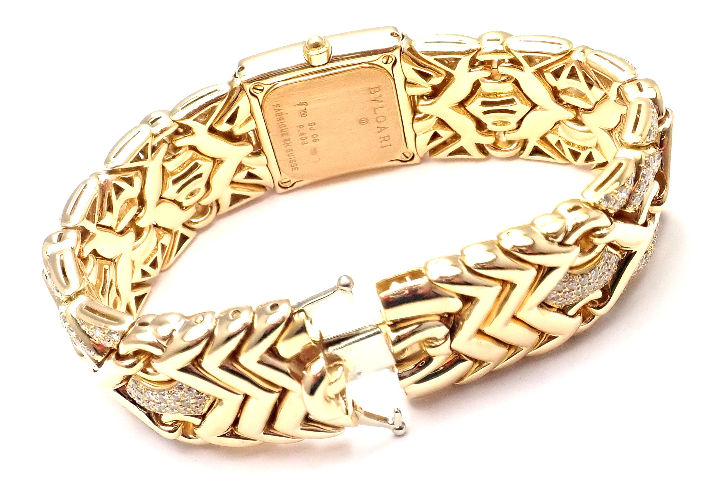 Women's or Men's Bulgari Bvlgari Trika Diamond Yellow Gold Watch