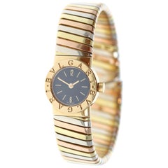 Bulgari Bvlgari Tubogas 18 Karat White, Yellow and Rose Gold Watch BB 19 2T