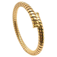 Bulgari Bvlgari Tubogas 18k Yellow Gold Flexible 1980 Bangle Bracelet