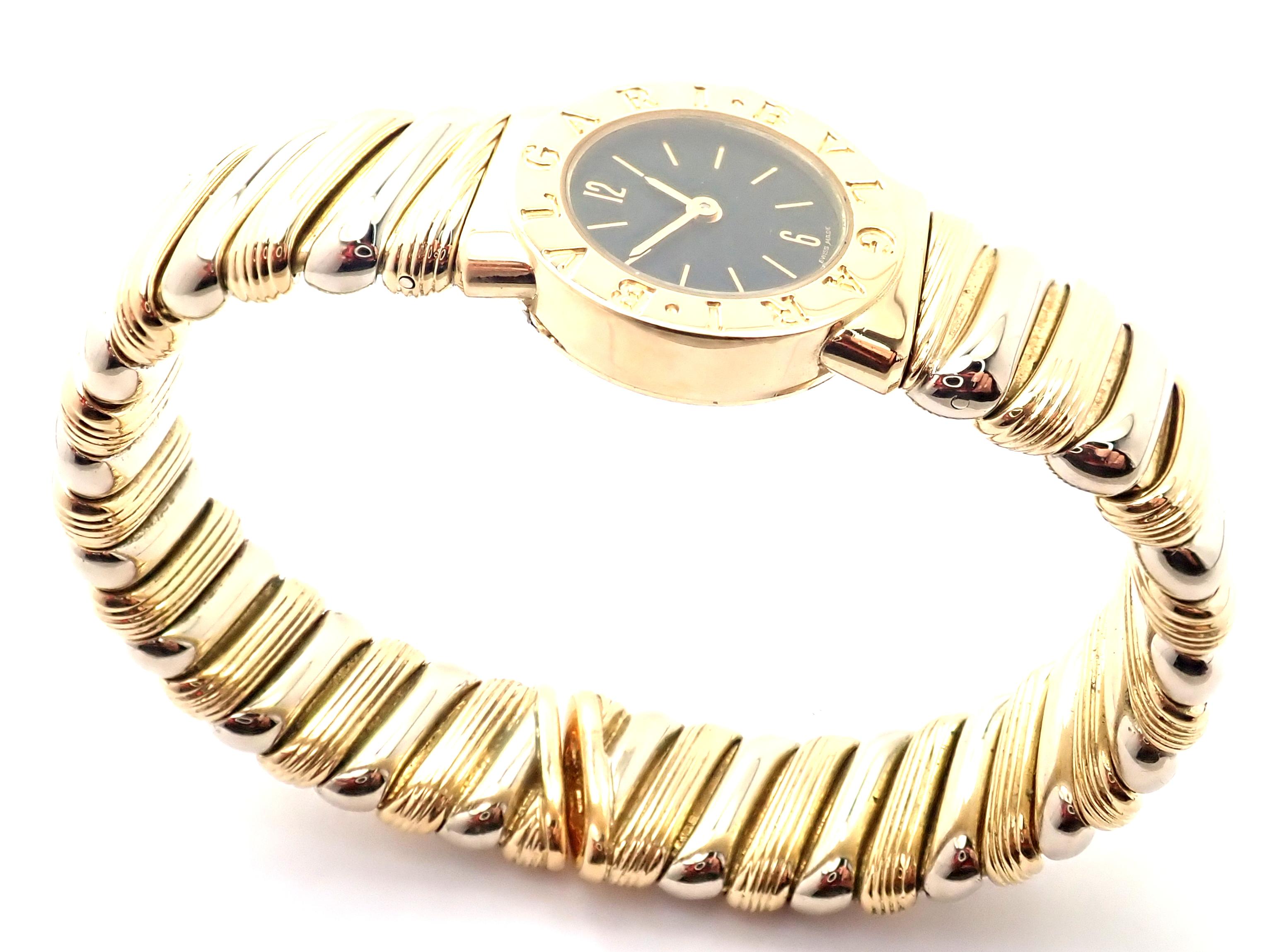 Bulgari Bvlgari Tubogas Yellow & White Gold Bangle Bracelet Watch 3