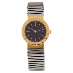 Bulgari Bvlgari Reloj de cuarzo para mujer Diagono Tubogas 18k/SS c/fecha BB 26 GSCD