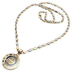 Bulgari Bvlgari Zodiac Pendant Yellow Gold Steel Diamond Necklace