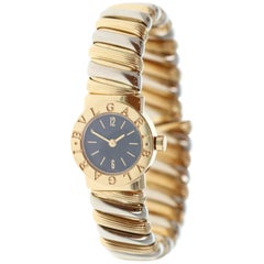Bulgari Bvlgri Tubogas 18 Karat Yellow and White Gold Watch BB 19 2T with Box