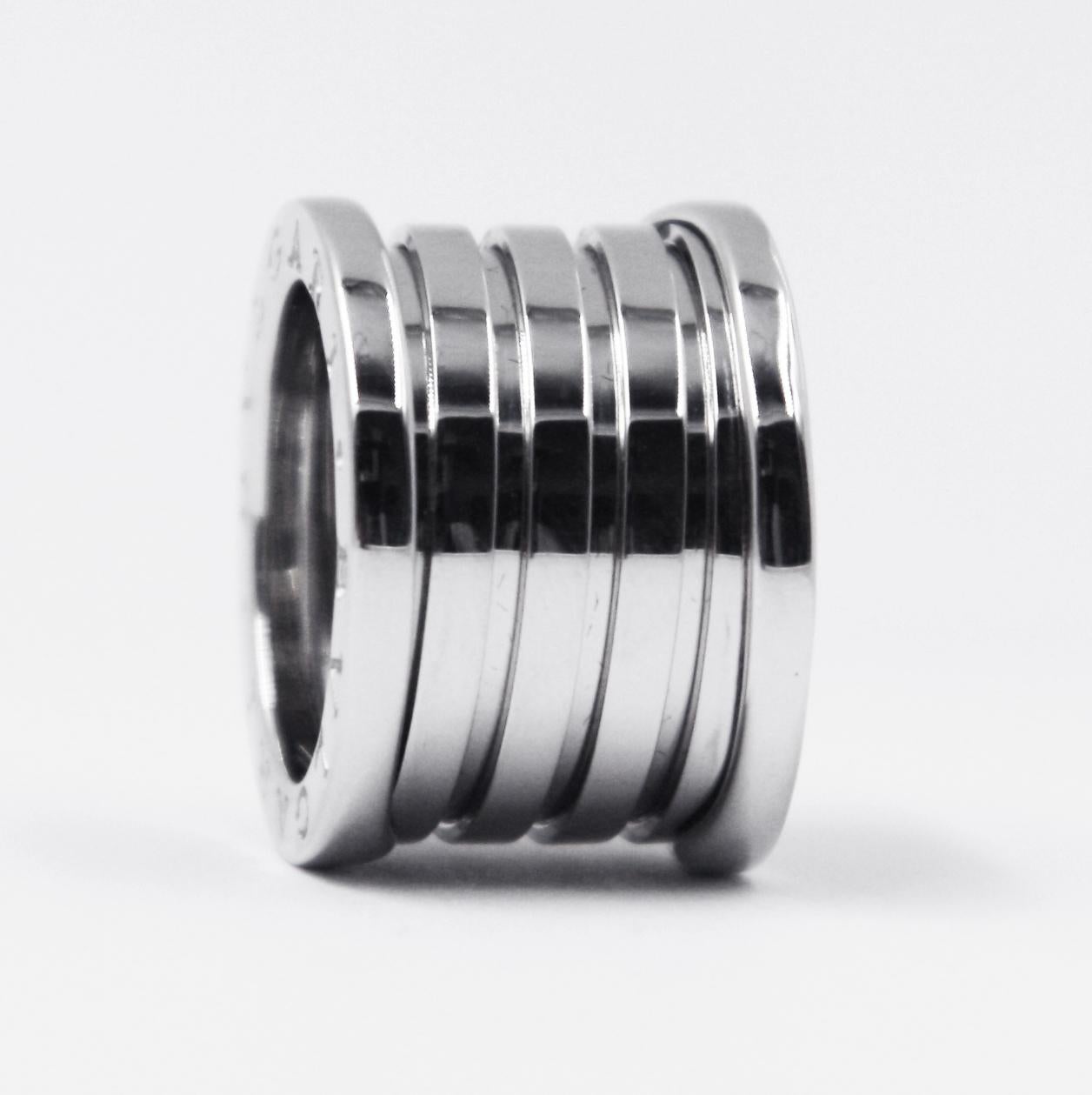Bulgari B.Zero 1 18 Karat White Gold Five Band Ring In Excellent Condition For Sale In New York, NY