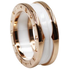 Bulgari B.Zero 1 Ring in 18 Karat Rose Gold with White Ceramic