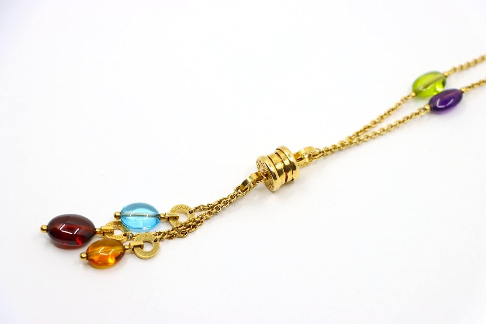 Bulgari B.Zero 18K Gold Multi Gemstone Necklace 6