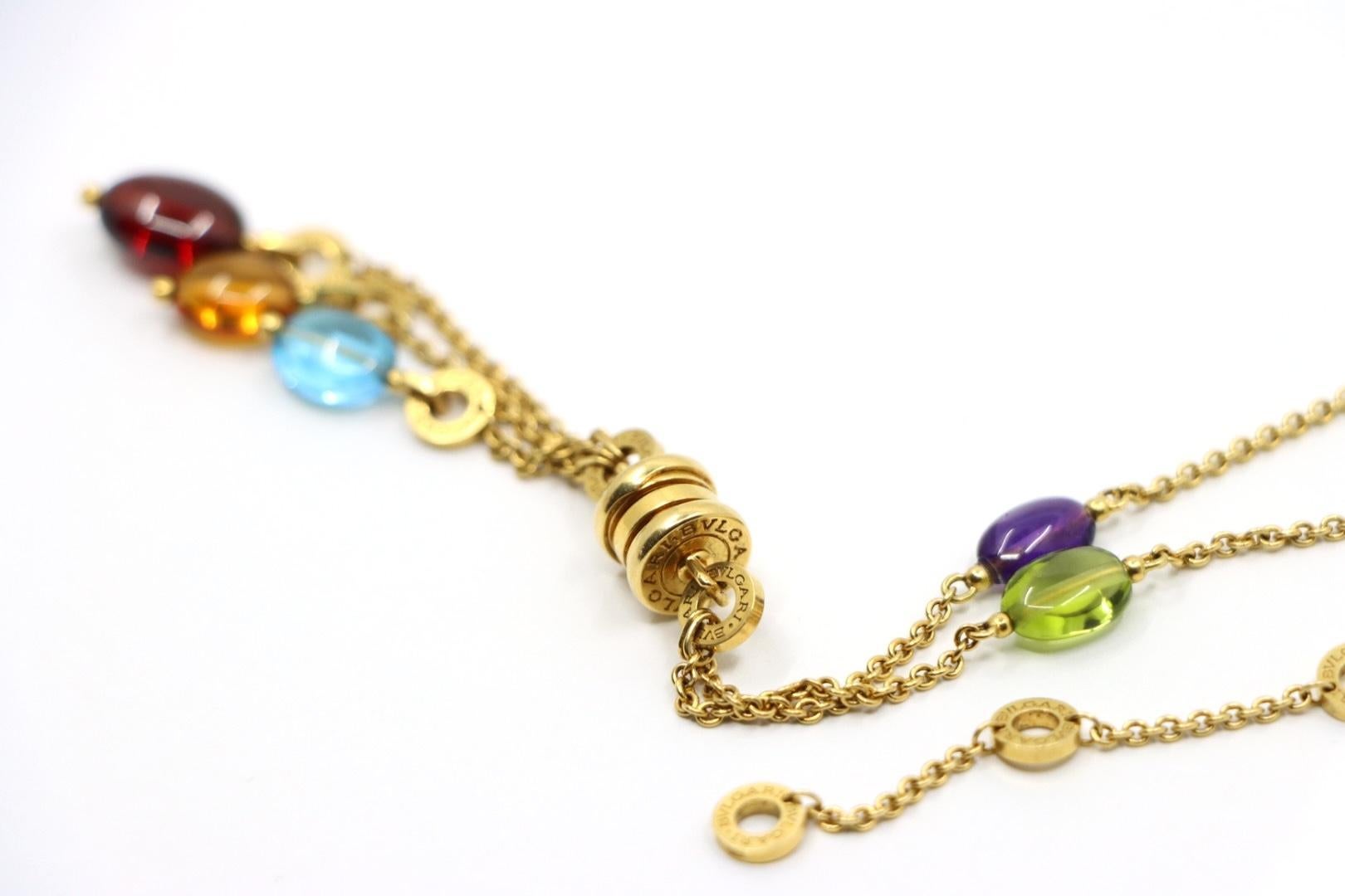 Bulgari B.Zero 18K Gold Multi Gemstone Necklace 9