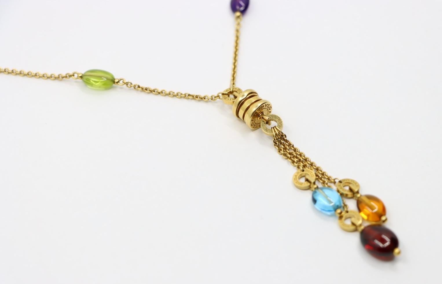Bulgari B.Zero 18K Gold Multi Gemstone Necklace 1