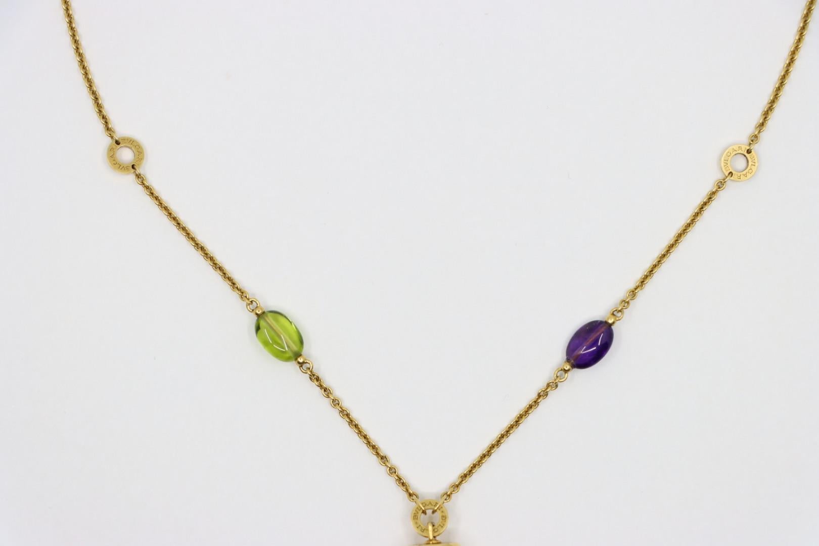 Bulgari B.Zero 18K Gold Multi Gemstone Necklace 2