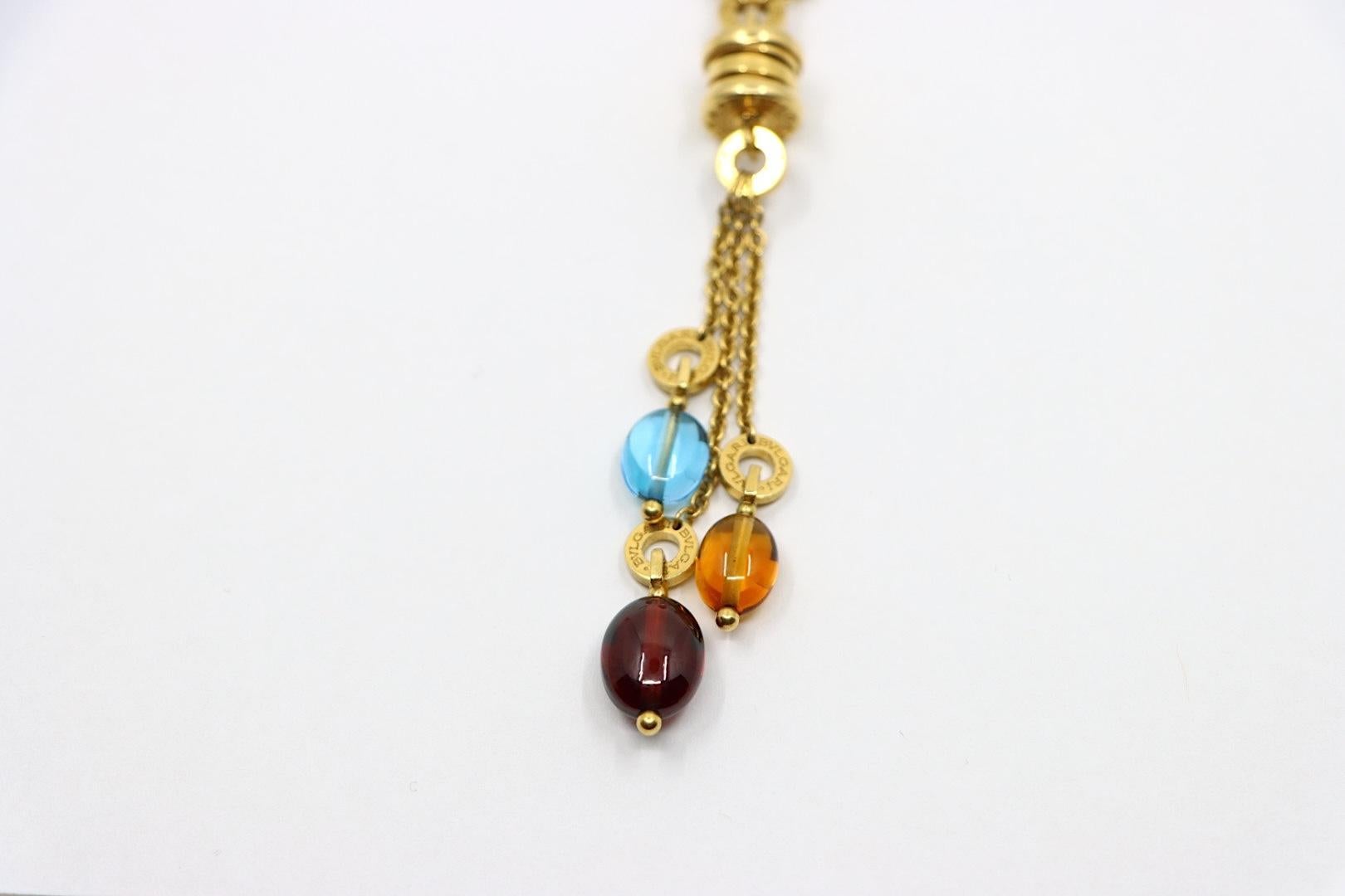 Bulgari B.Zero 18K Gold Multi Gemstone Necklace 3
