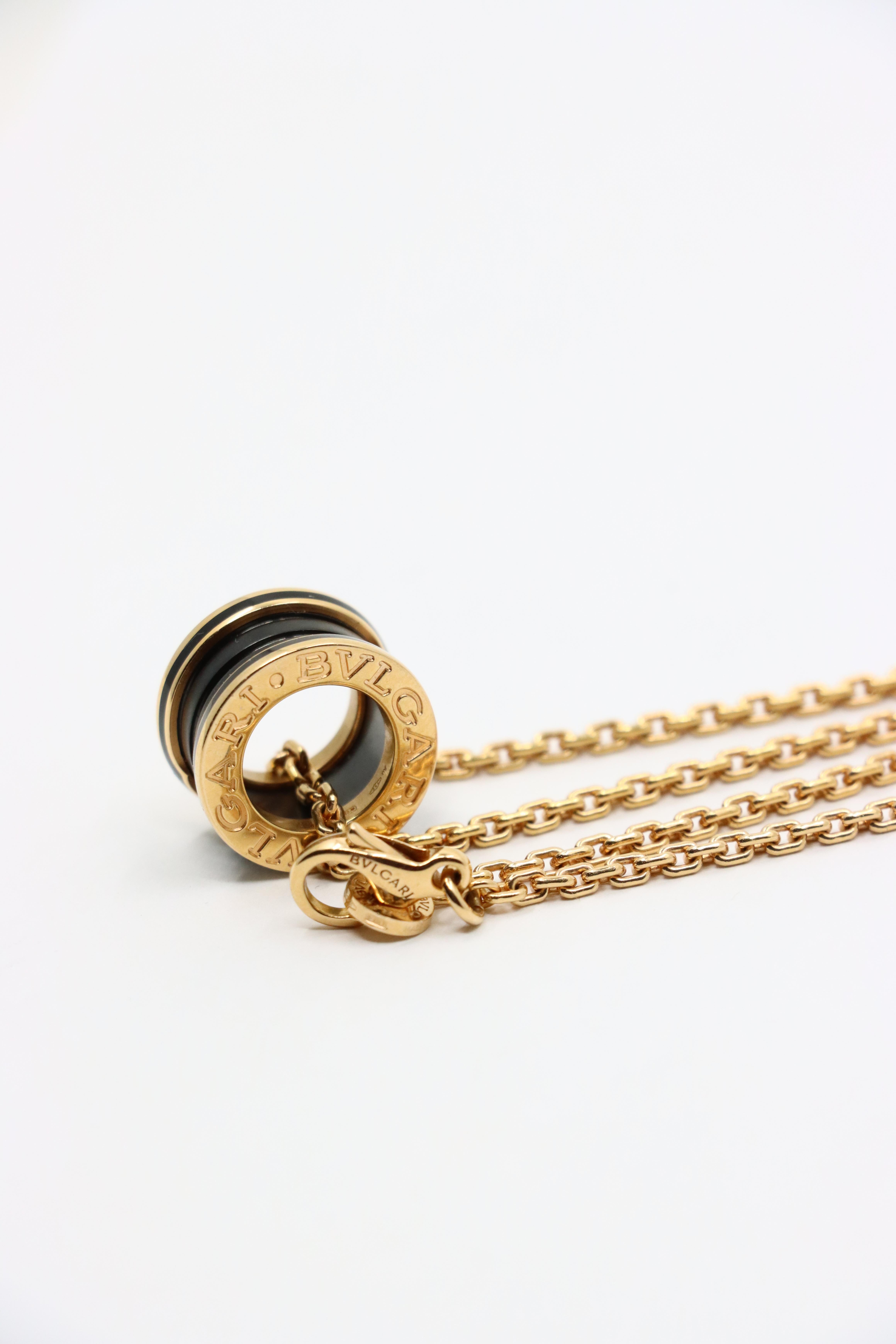 Bulgari B.Zero 18K Rose Gold Black Ceramic Necklace 3