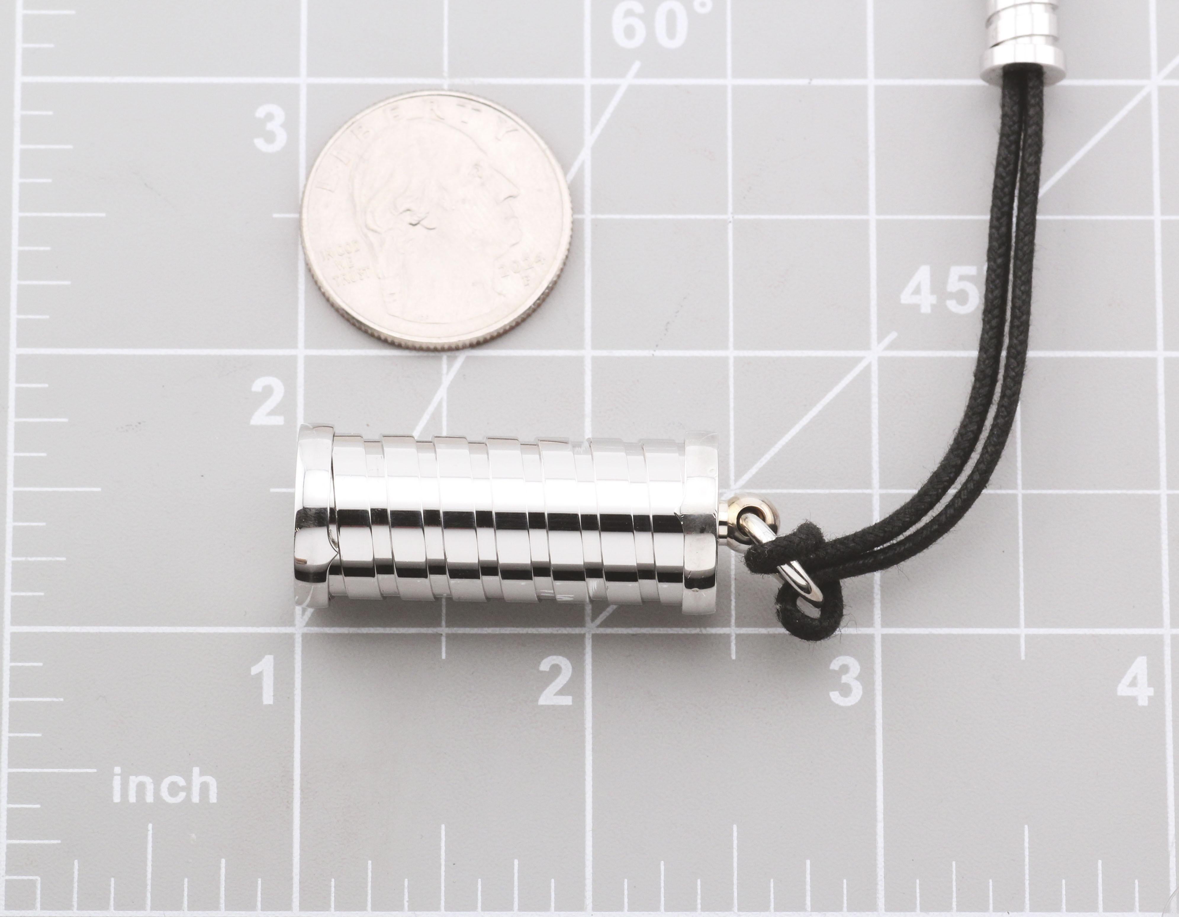 Bulgari B.Zero 925 Sterling Silver Leather Cord Pill Box Case For Sale 1