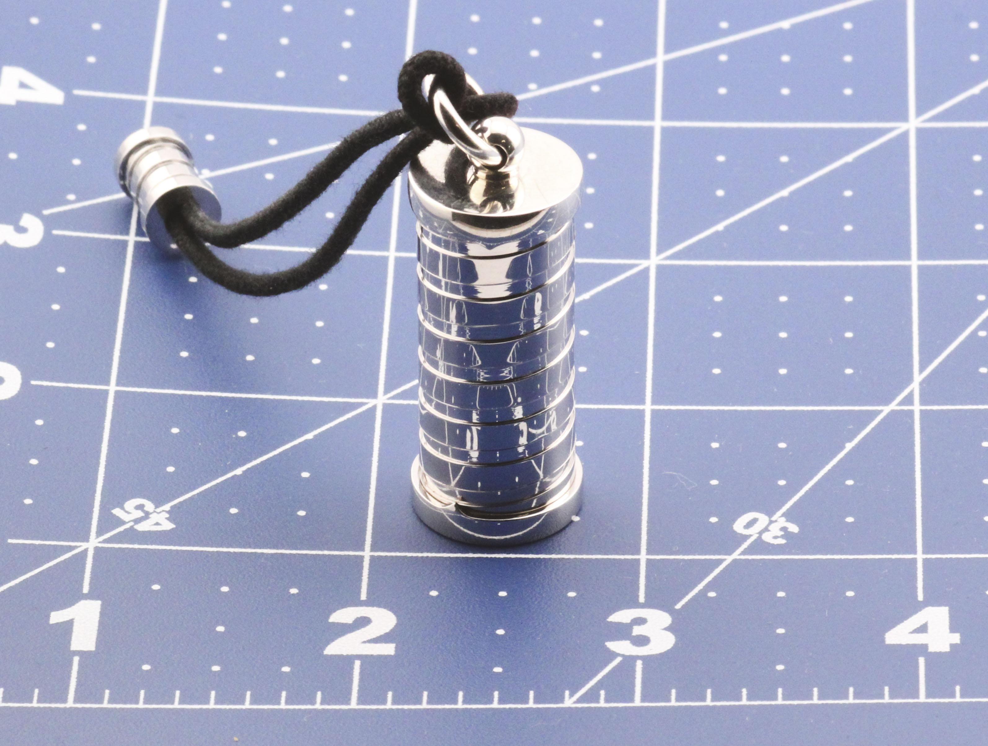 Bulgari B.Zero 925 Sterling Silver Leather Cord Pill Box Case For Sale 1