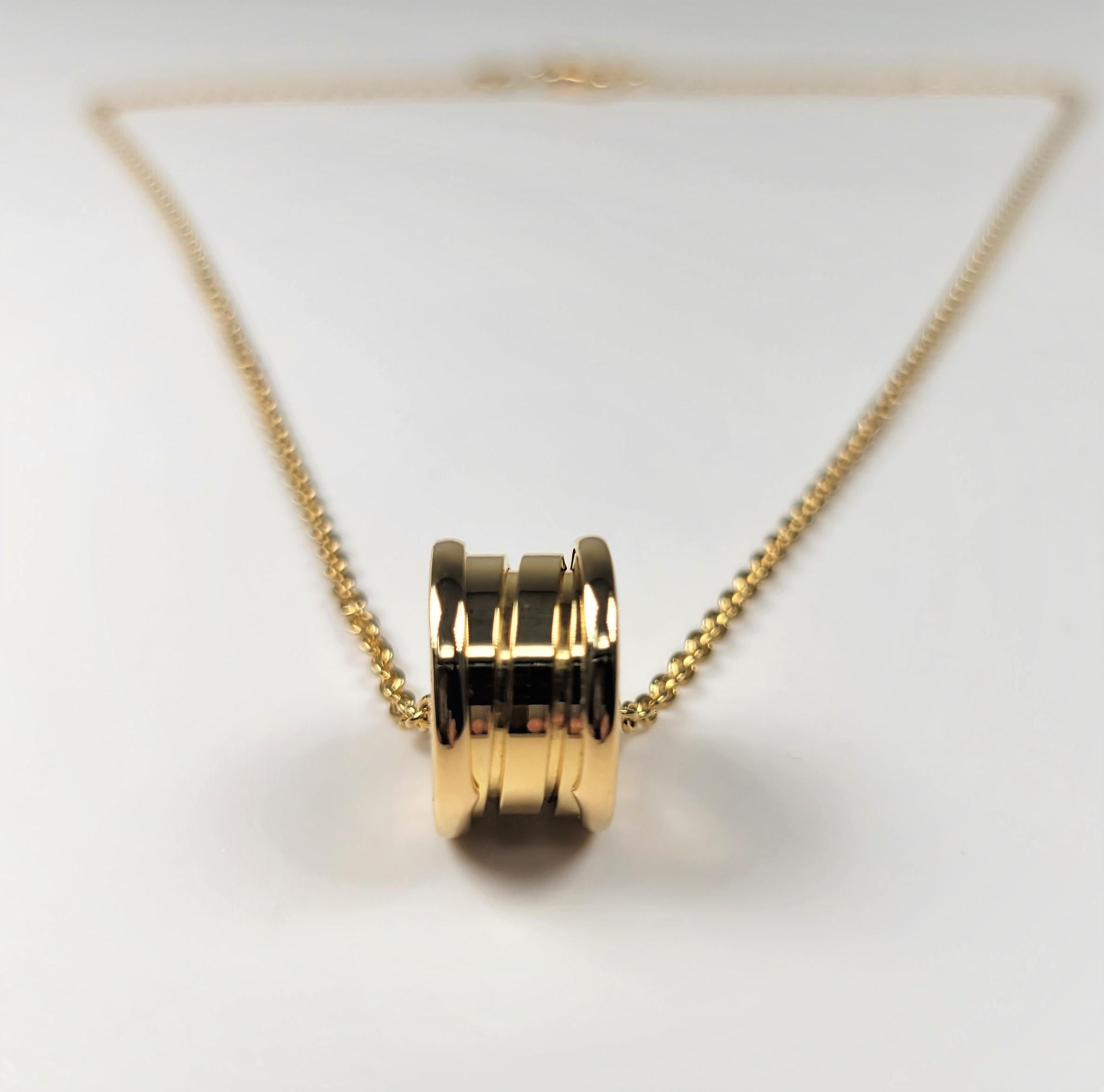 Bulgari B.Zero1 18 Karat Yellow Gold Necklace In Good Condition In Dallas, TX