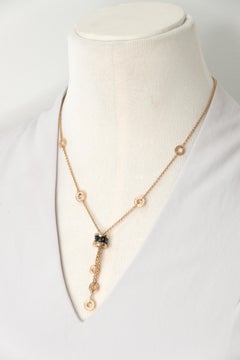 Bulgari B.zero1 Collier à pompon en céramique et diamants en RG 18K