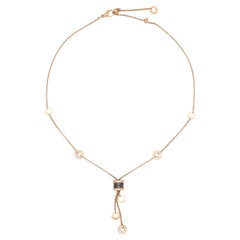 Bulgari B.zero1 Collier à pompon en céramique et diamants en RG 18K