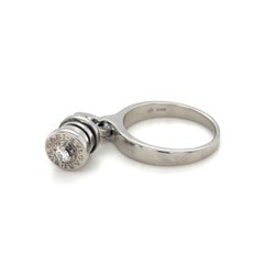 Bulgari, B.zero1 18K White Gold and Diamond Charm Ring