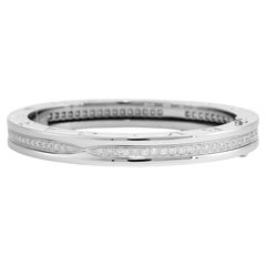 Bracelet rigide B.Zero1 de BULGARI en or blanc 18 carats serti de diamants, 1,27 ct, petit modèle