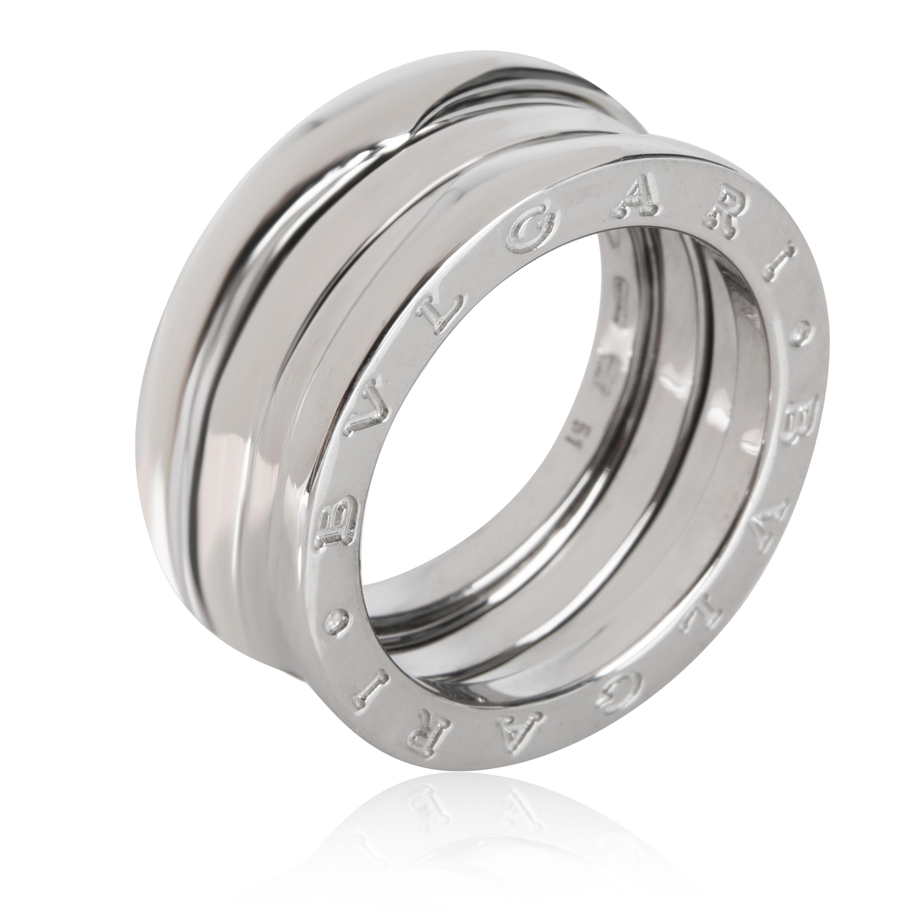 Bulgari B.Zero1 3 Band Ring in 18kt White Gold In Excellent Condition For Sale In New York, NY