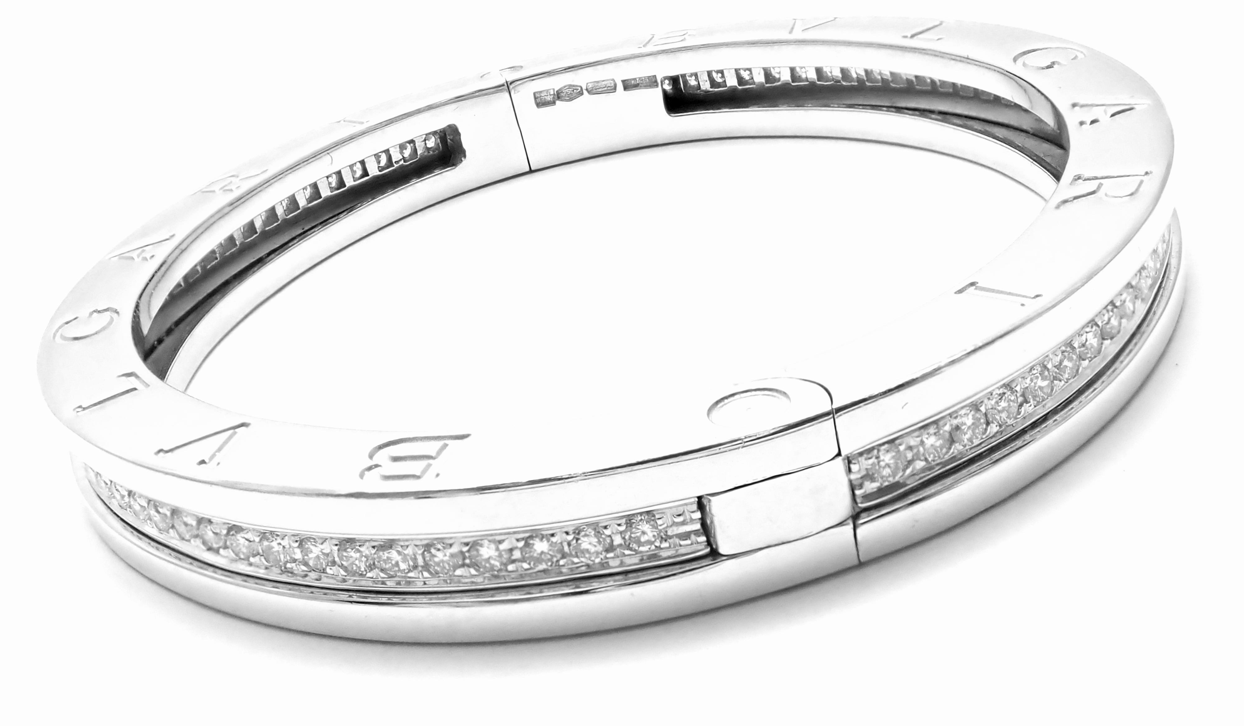 Bulgari B.Zero1 B-Zero Pave Diamond Gold Bangle Bracelet 2