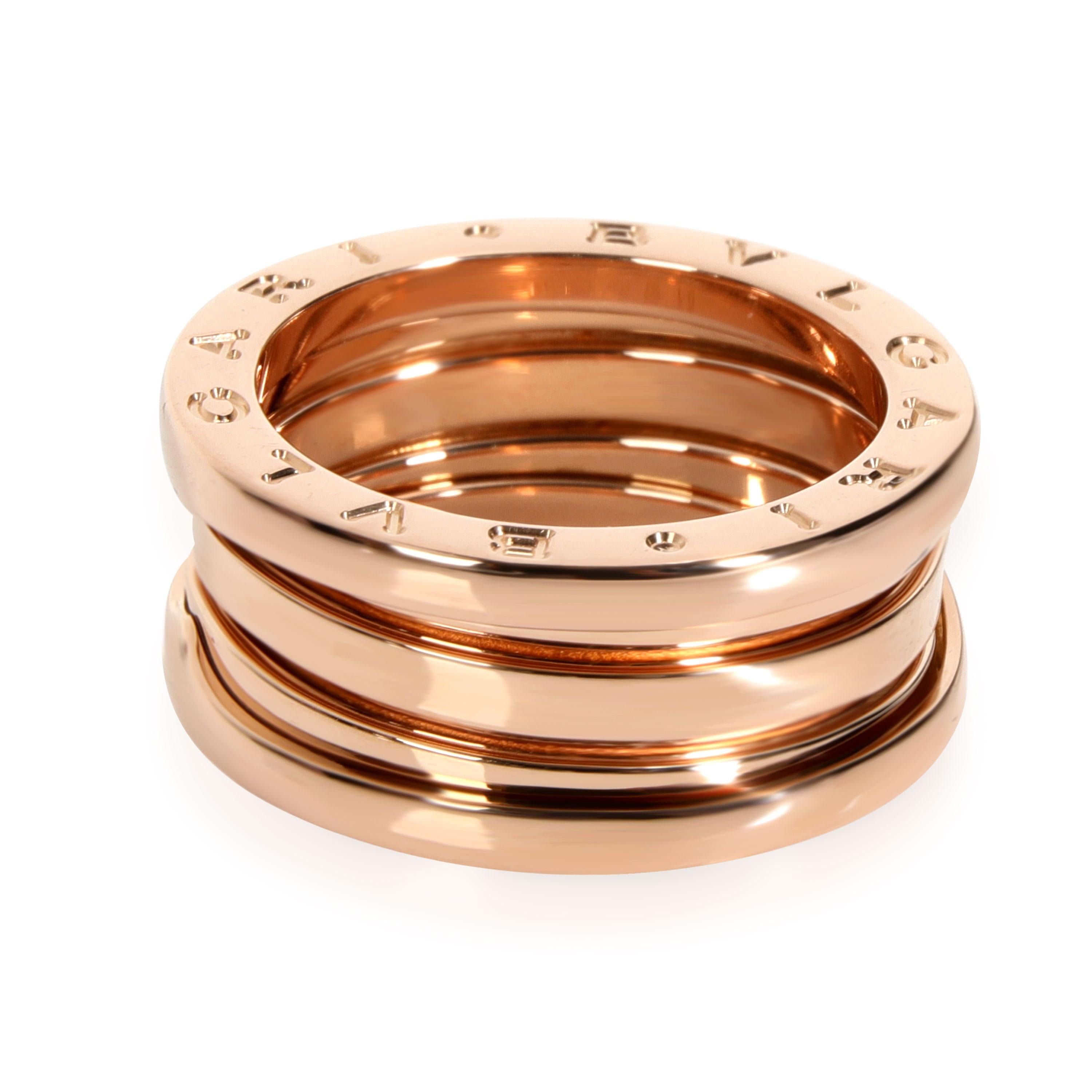 Bulgari B.zero1 Band in 18K Rose Gold

PRIMARY DETAILS
SKU: 111034
Listing Title: Bulgari B.zero1 Band in 18K Rose Gold
Condition Description: Retails for 2,160 USD. In excellent condition and recently polished. Ring size is 51. Comes with