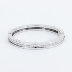Bulgari Bzero.1 Bangle Bracelet 18k White Gold and Diamonds 1.55ctw