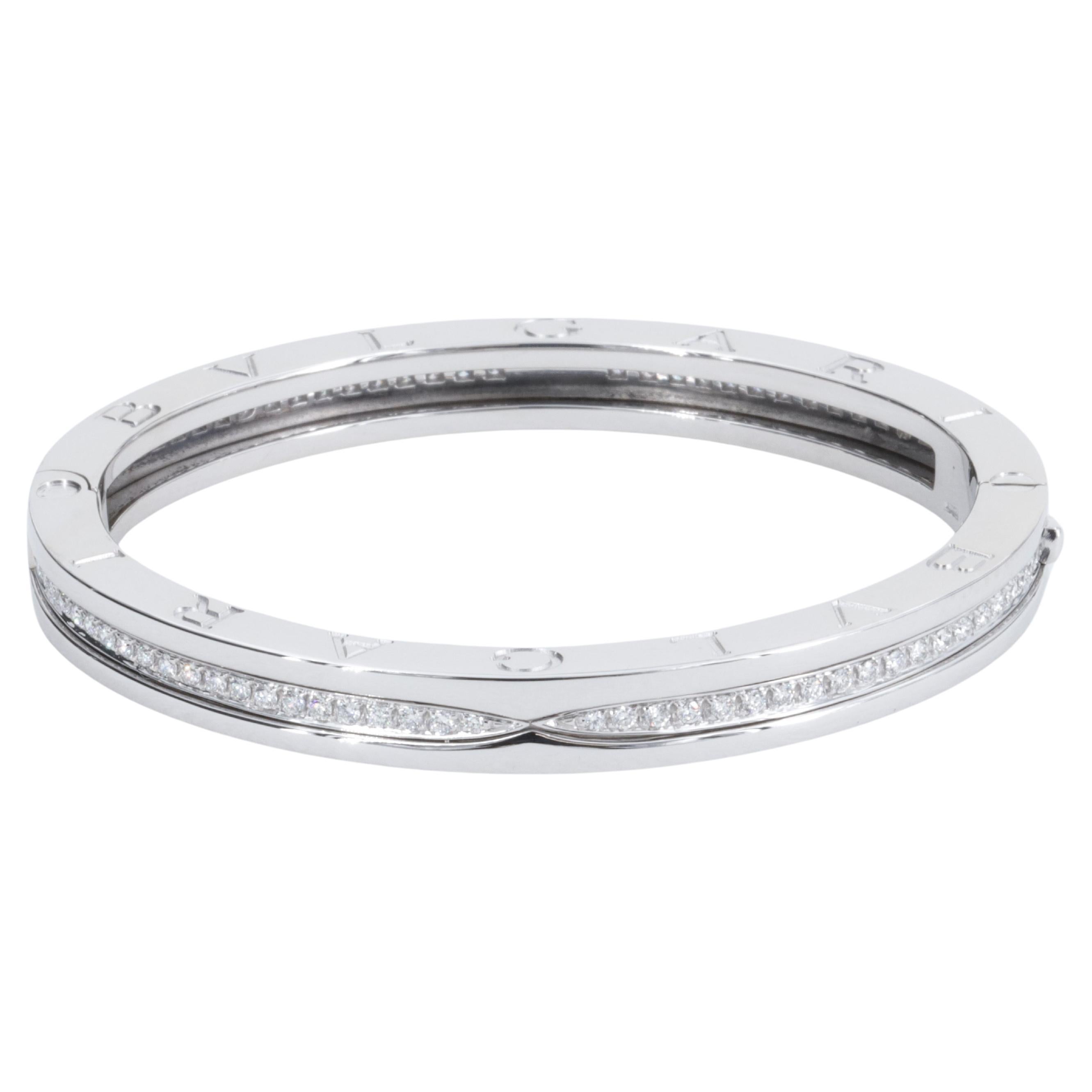 Bulgari Bzero.1 Bracelet jonc en or blanc 18 carats et diamants 1,55 carat 