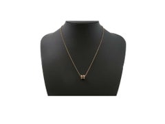 Bulgari B.Zero1 Collana con ciondolo in ceramica marrone nera e oro rosa 18 carati