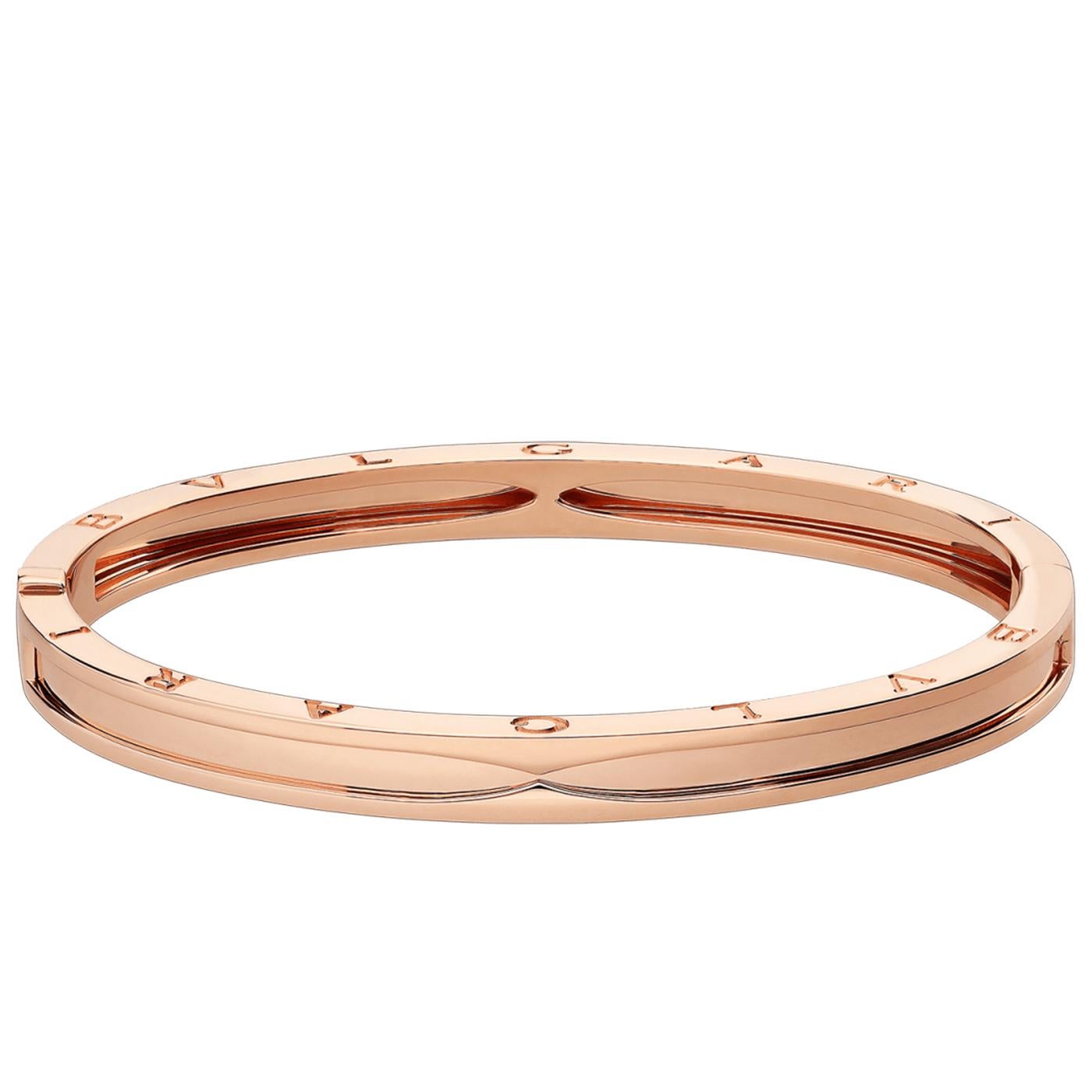 Modernist Bulgari B.Zero1 Bracelet 18K Rose Gold Bangle For Sale