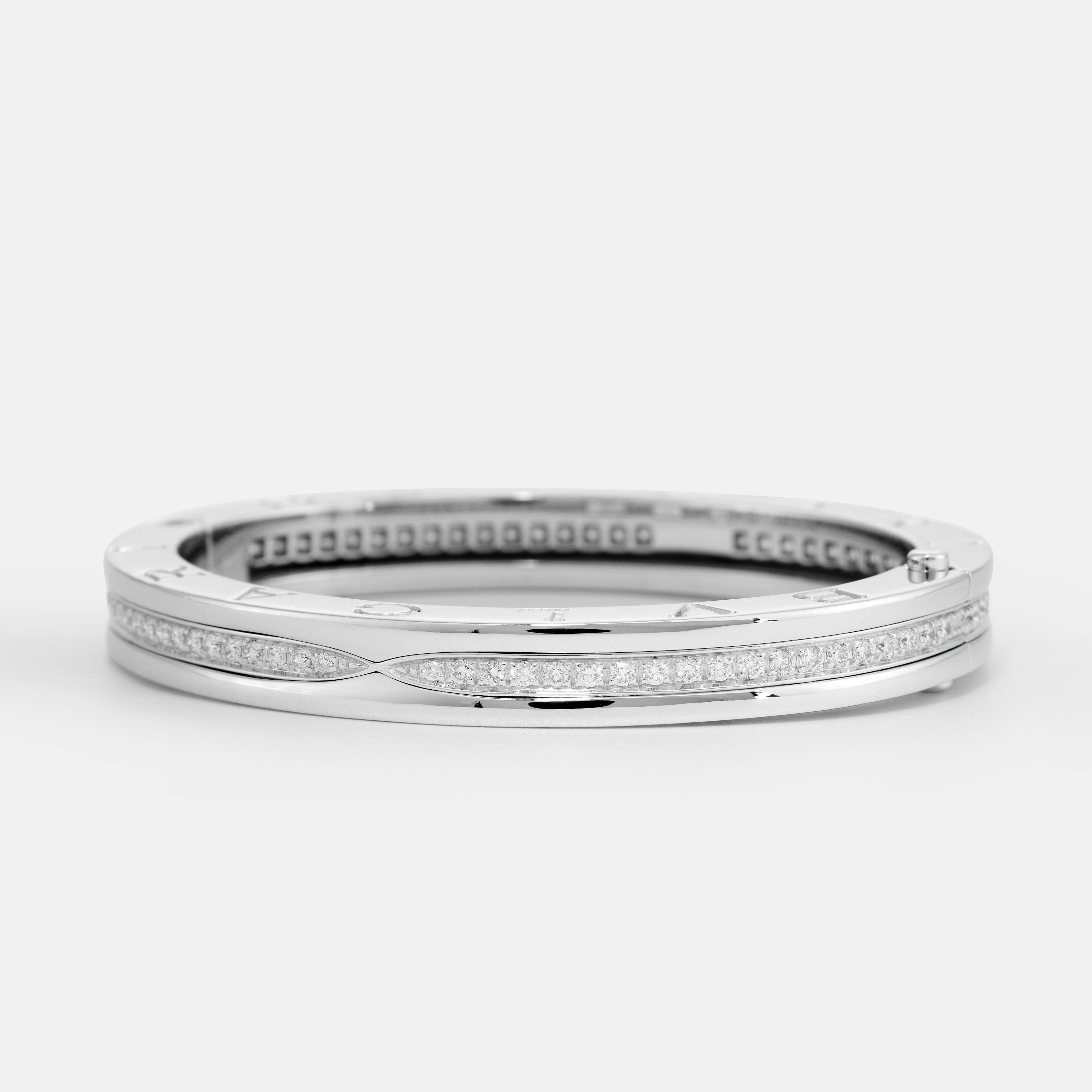 Taglio brillante BULGARI Bracciale B.Zero1 in oro bianco e diamanti in vendita
