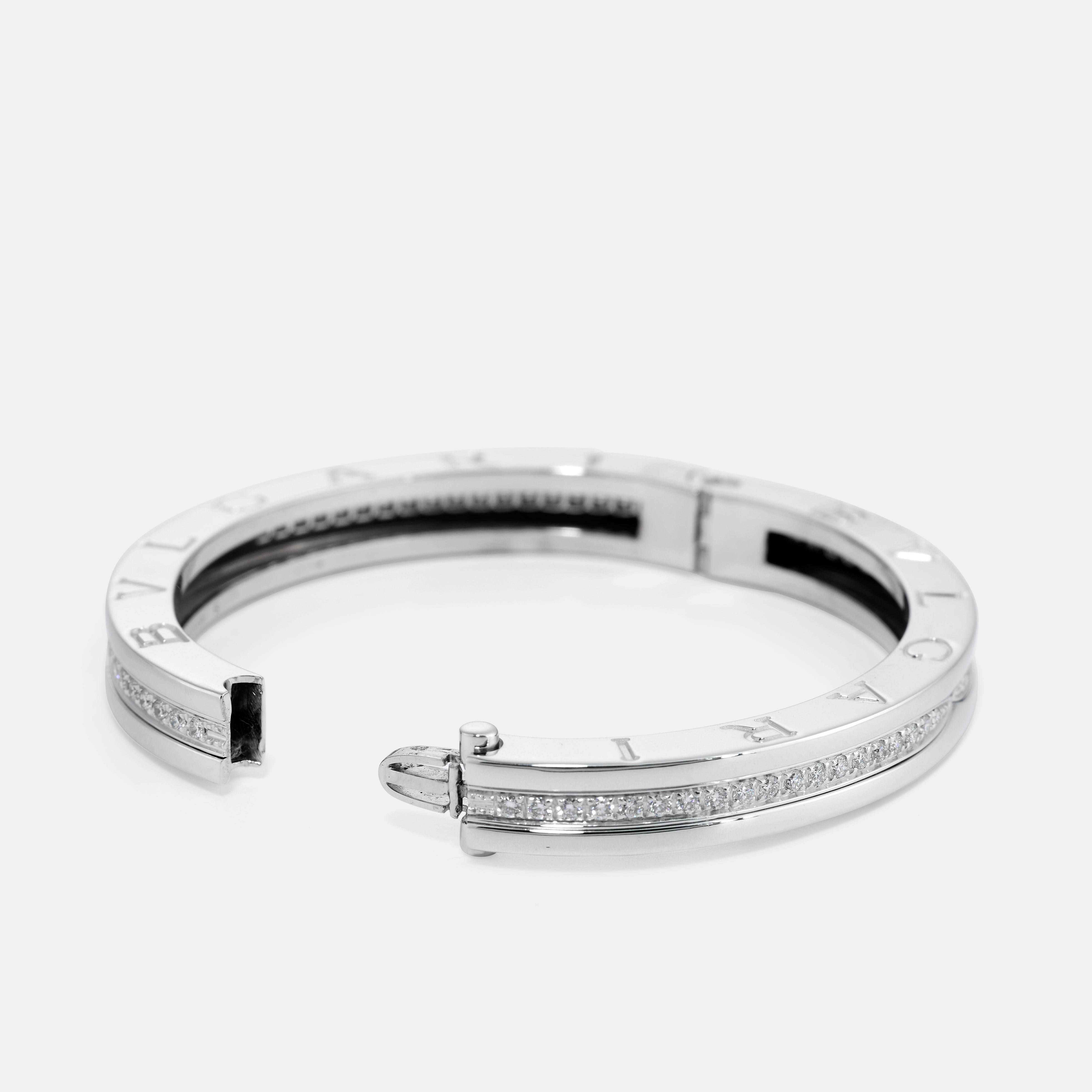 BULGARI Bracciale B.Zero1 in oro bianco e diamanti In condizioni ottime in vendita a PARIS, FR