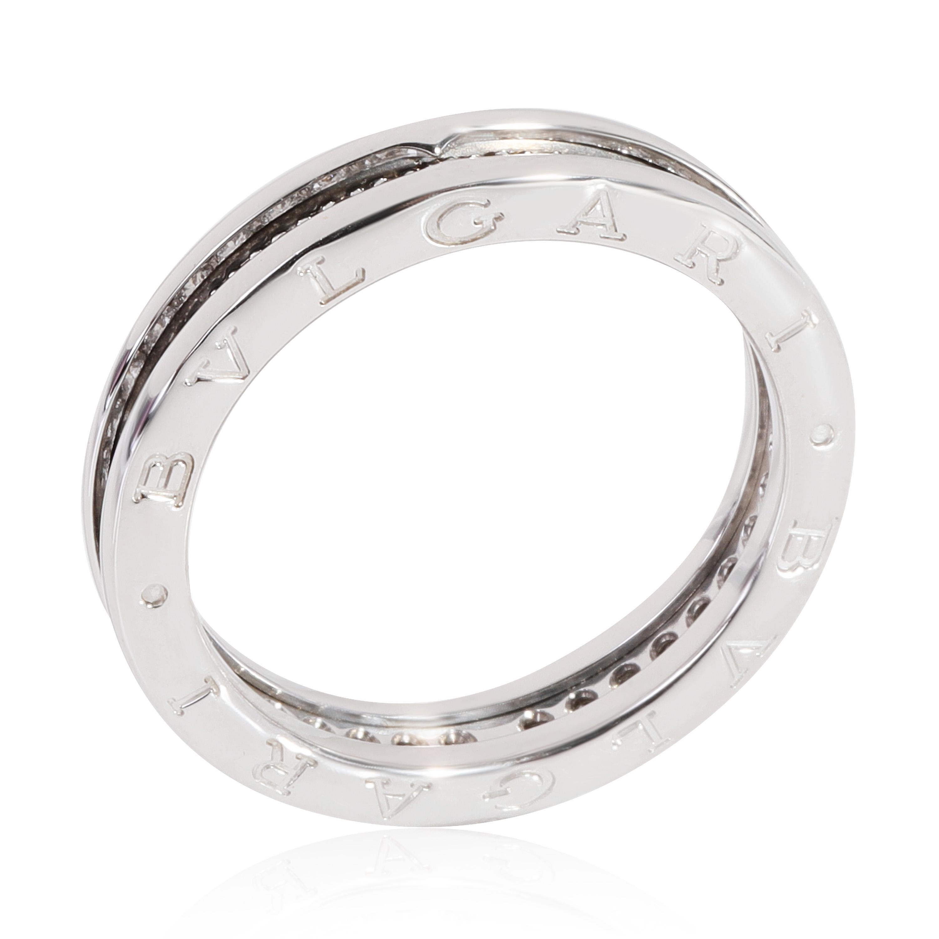 Bulgari B.zero1 Diamond Ring in 18K White Gold 0.45 CTW In Excellent Condition For Sale In New York, NY