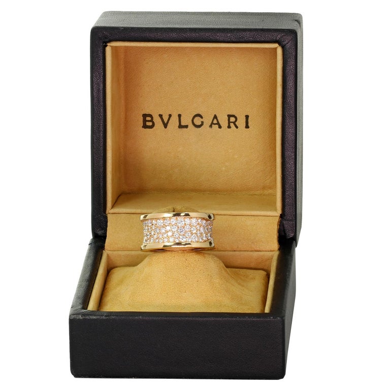 Bulgari B.Zero1 Diamond Rose Gold Band Ring Sz 6.25 - EU53 For Sale at ...