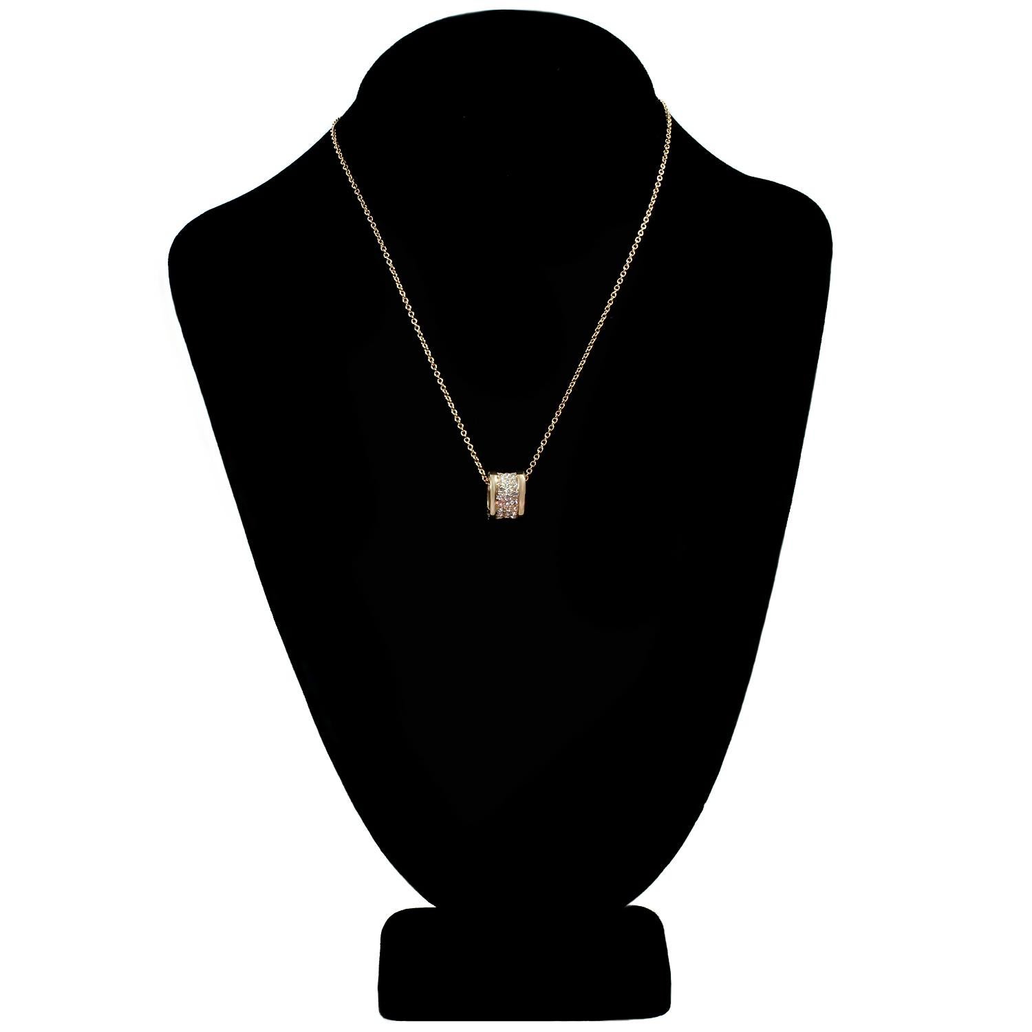 Women's Bulgari B.Zero1 Diamond Rose Gold Pendant Necklace