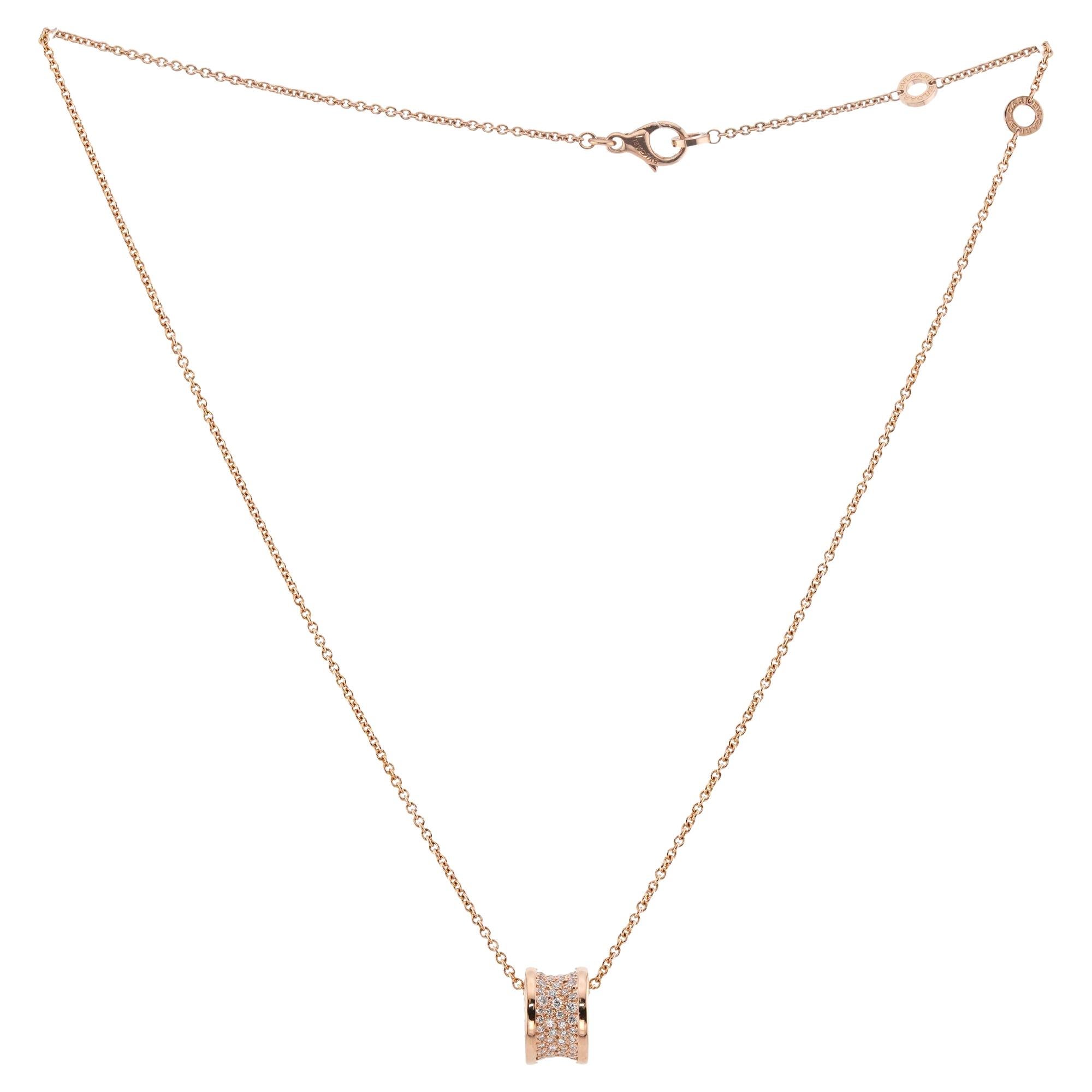 BULGARI B.Zero1 Diamond Rose Gold Pendant Necklace en vente 1