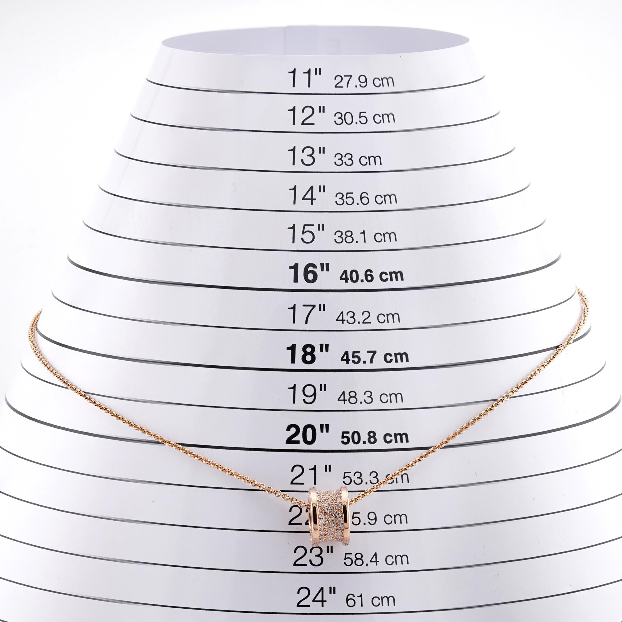 BULGARI B.Zero1 Diamond Rose Gold Pendant Necklace en vente 4