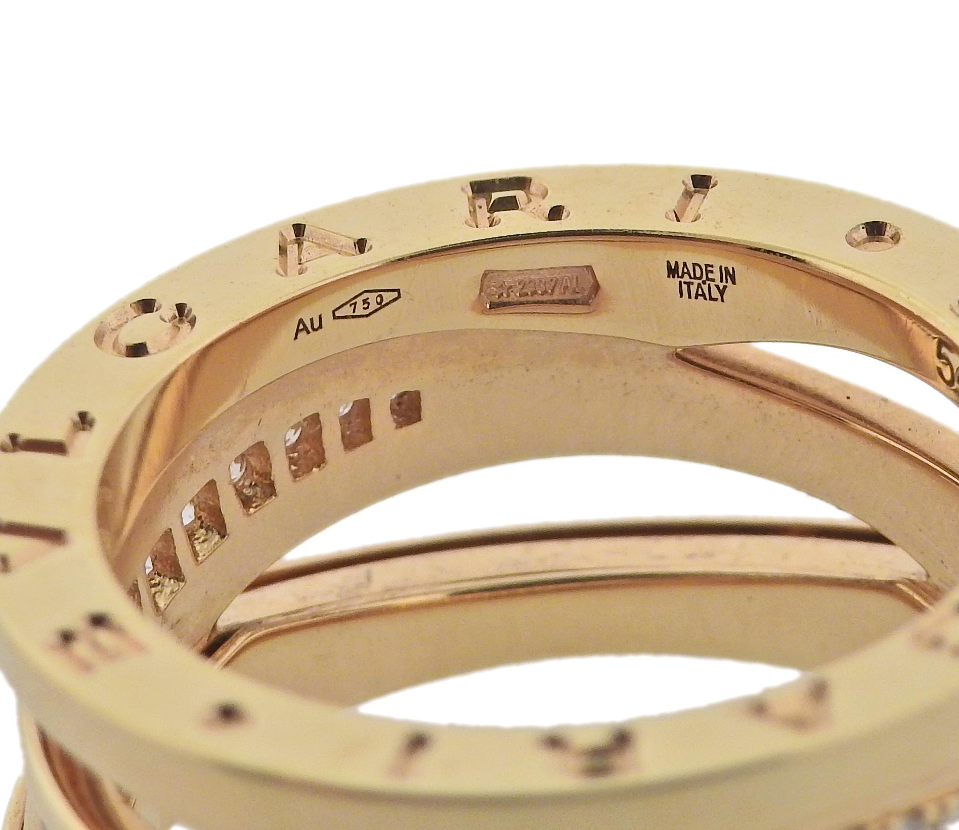 Bulgari B.Zero1 Diamantring aus Roségold mit Diamanten (Rosenschliff) im Angebot