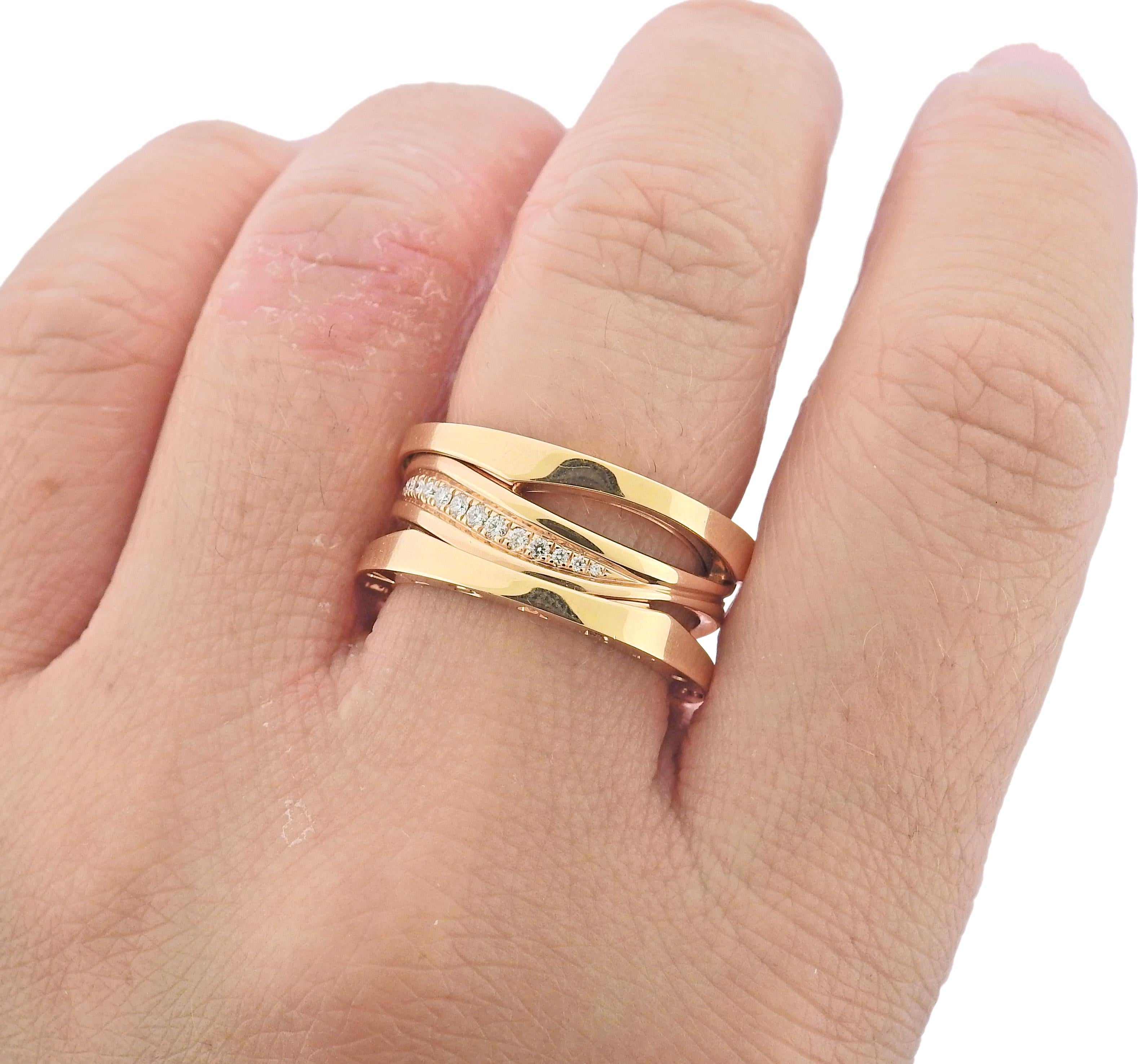Bulgari B.Zero1 Diamantring aus Roségold mit Diamanten im Zustand „Neu“ im Angebot in Lambertville, NJ