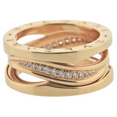 Anello Bulgari B.Zero1 con diamanti in oro rosa