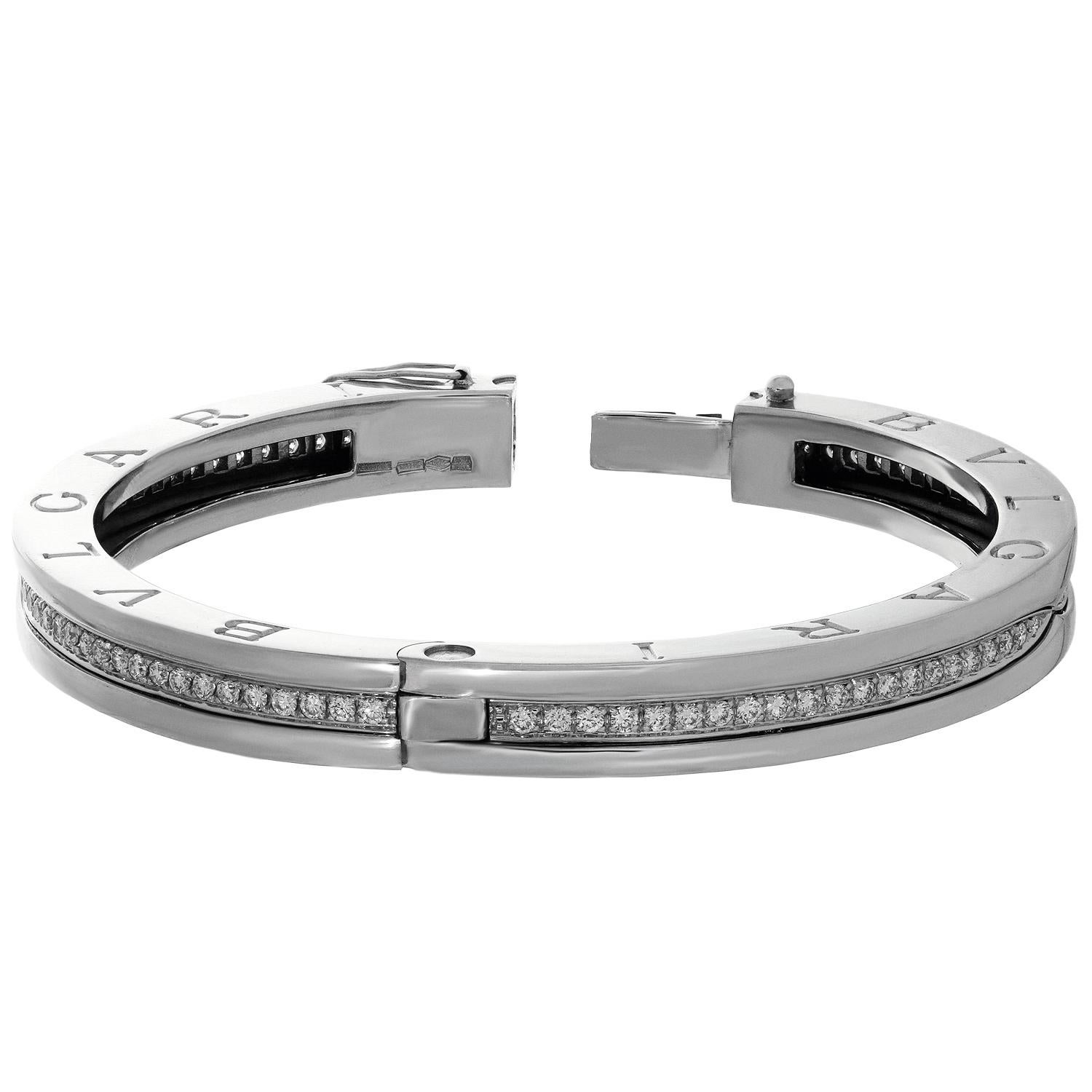 Bulgari B.zero1 Diamant-Weißgold-Armband Medium für Damen oder Herren im Angebot