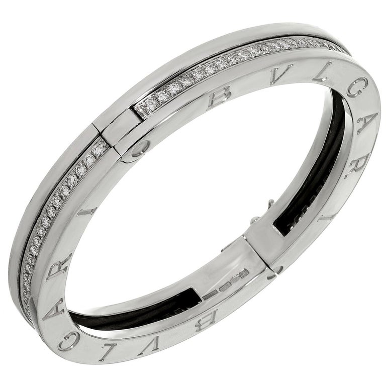 Bulgari B Zero1 Diamond White Gold Medium Bracelet For Sale At 1stdibs