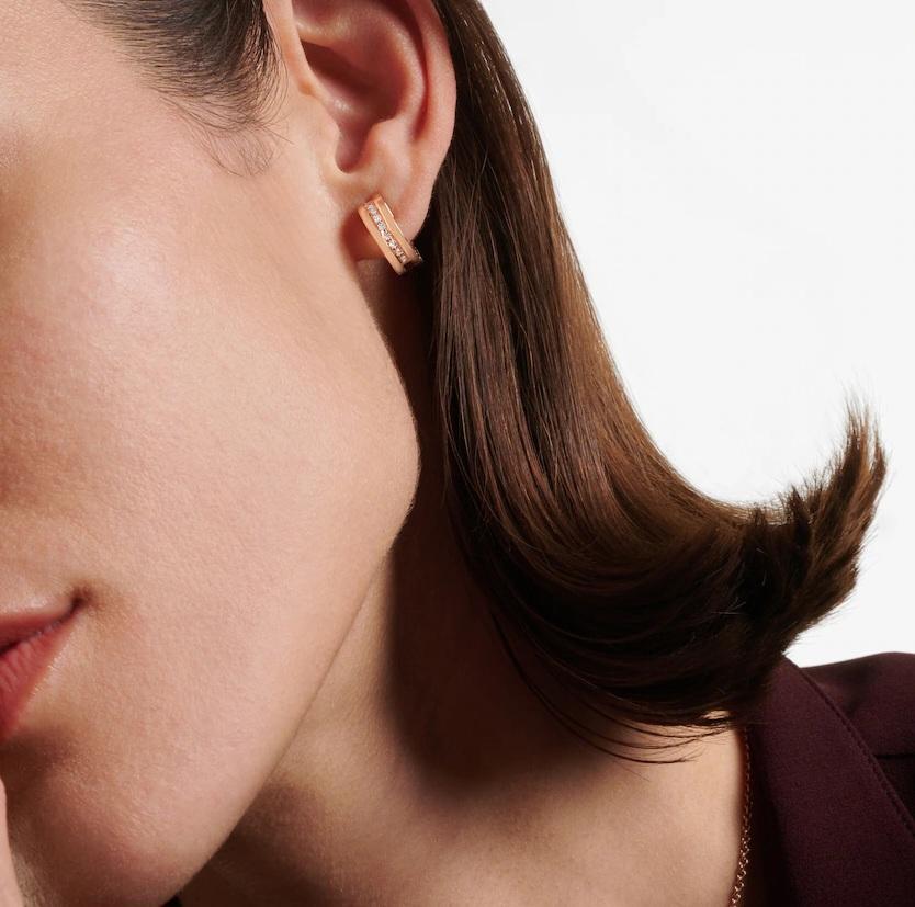 BULGARI B.Zero1 earrings in rose gold and diamonds en venta 1